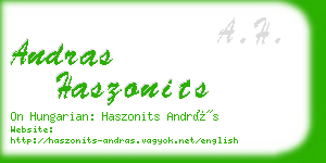 andras haszonits business card